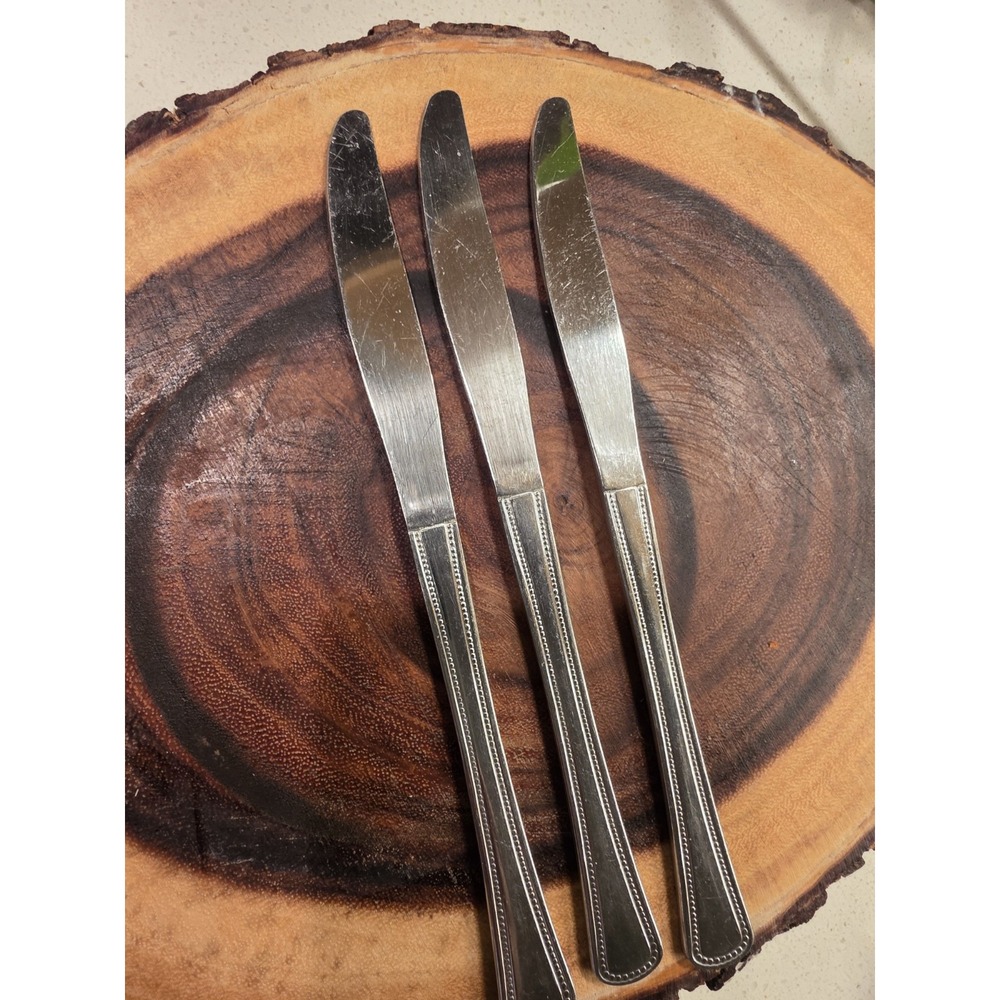 Vintage Stainless Steel Set of 3 Butter Knife Flatware 9" Unbranded